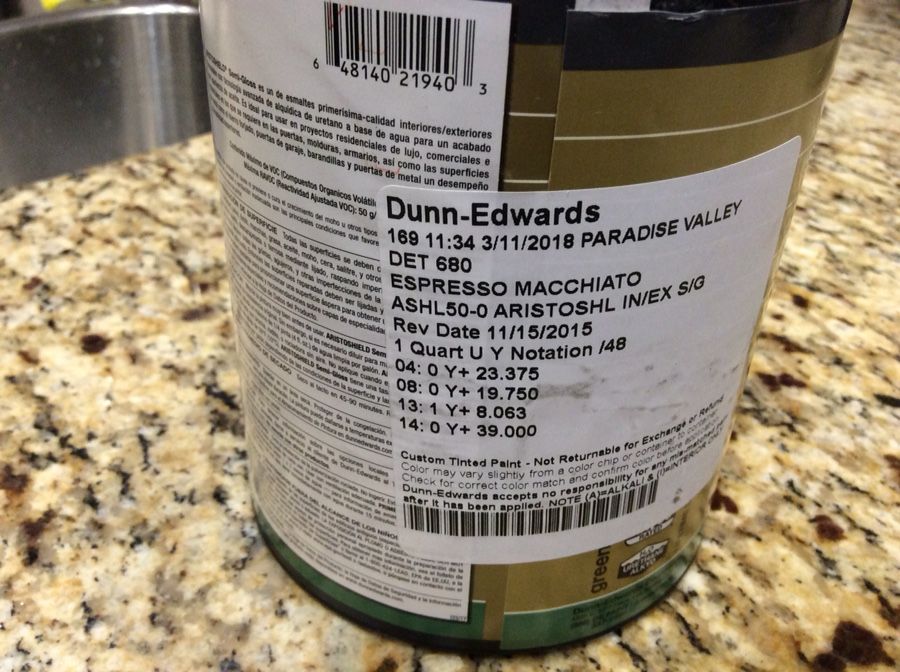 Dunn Edwards Aristoshield - Espresso macchiato color - 1 quart