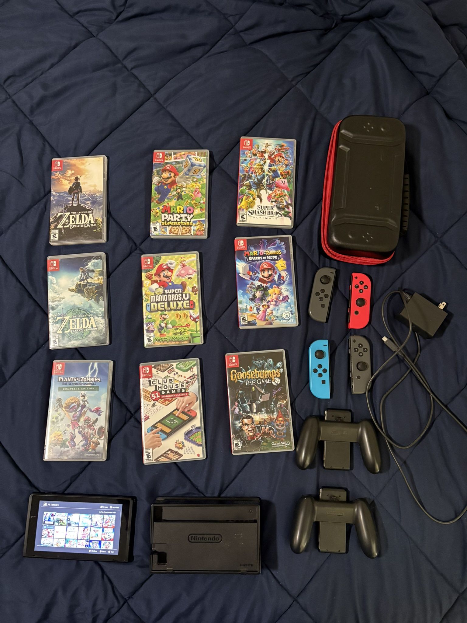 Nintendo Switch (Stronger Battery Version) + Games