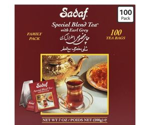 Sadaf Earl Grey Tea Bags | Special Blend Earl Grey Ceylon Black Tea | Product harvested in Sri Lanka | 100 bags (pack of 1)