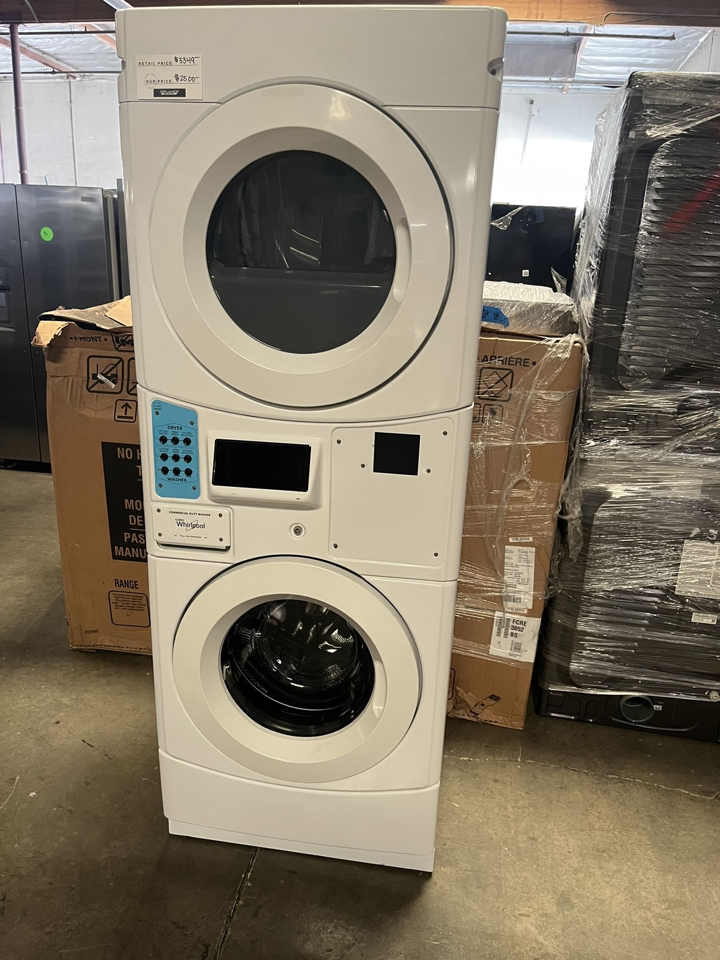 WHIRLPOOL COMMERCIAL STACKED UNIT ELECTRIC DRYER 220v