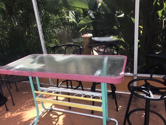 /bottle holders /foot rack Patio Bar