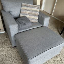 Chair, Ottoman, Cover, Pillow