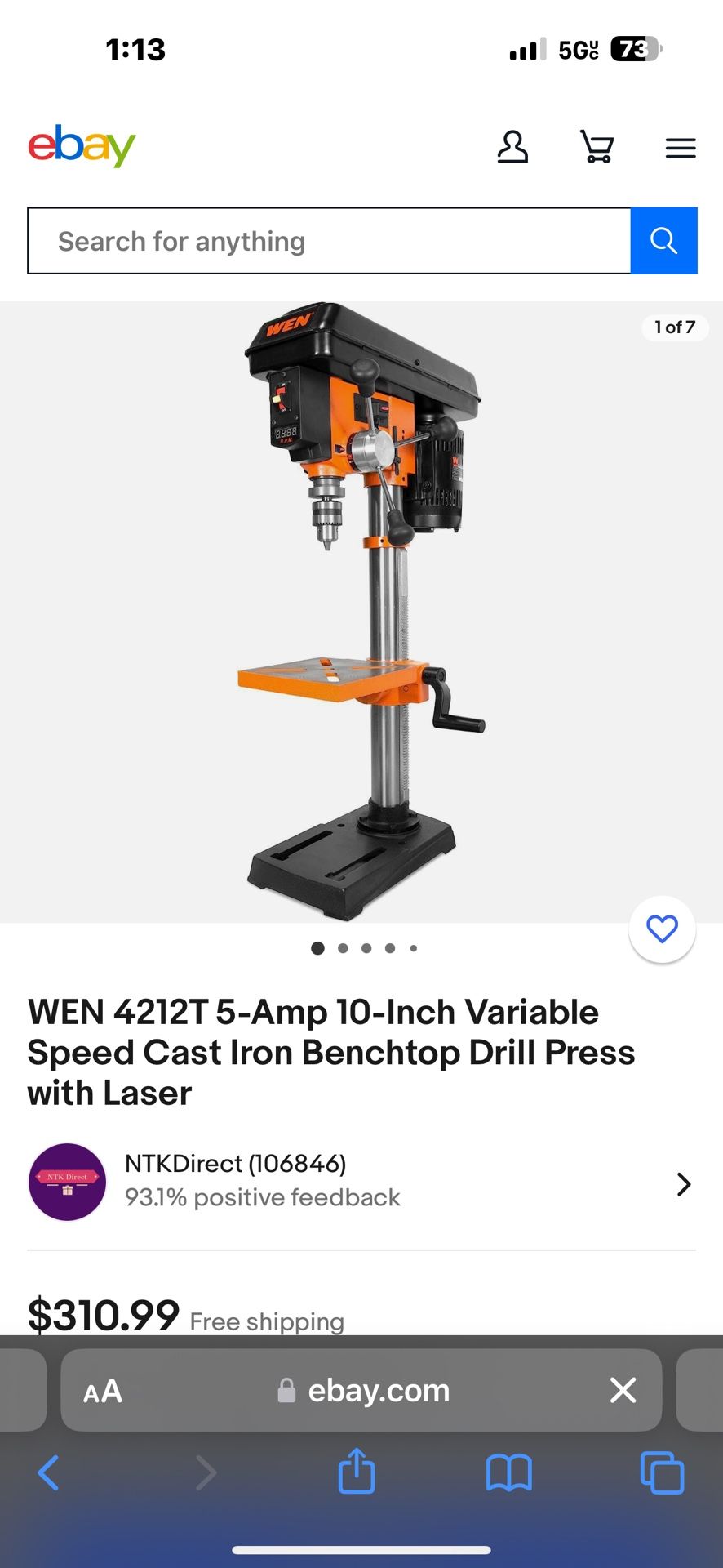Wen 10 In Drill Press