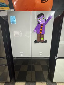 Samsung Bespoke French Door Refrigerator Gray Glass