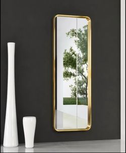 Brushed Gold Stainless Steel Framed Wall Mirror