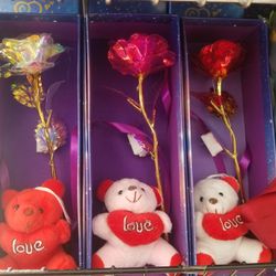 Galaxy Flowers With Little Teddy Bear