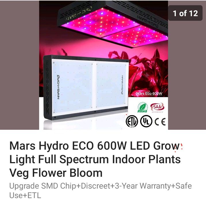 600w. Led grow light Marz