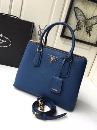 Prada Galleria Blue Bag 31x22x13cm