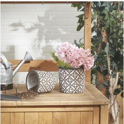 Cement Flower Pot Set Of 2