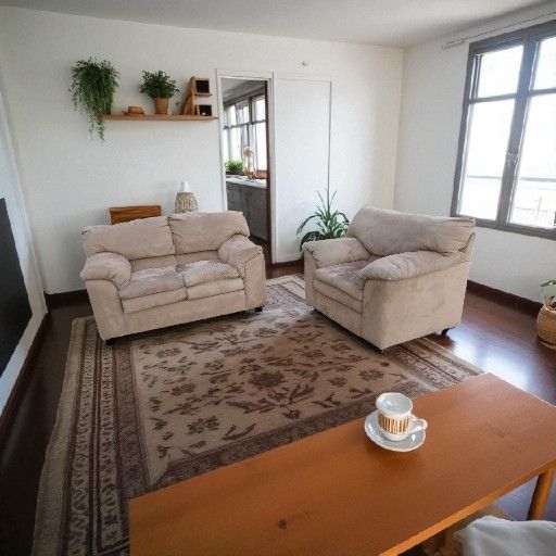 Loveseat Chair Living Room Set In Beige