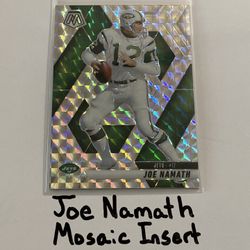 Joe Namath New York Jets Hall of Fame QB Mosaic Short Print Insert Card. 