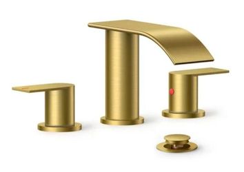 Forious Widespread Bathroom Faucet In Brushed Gold