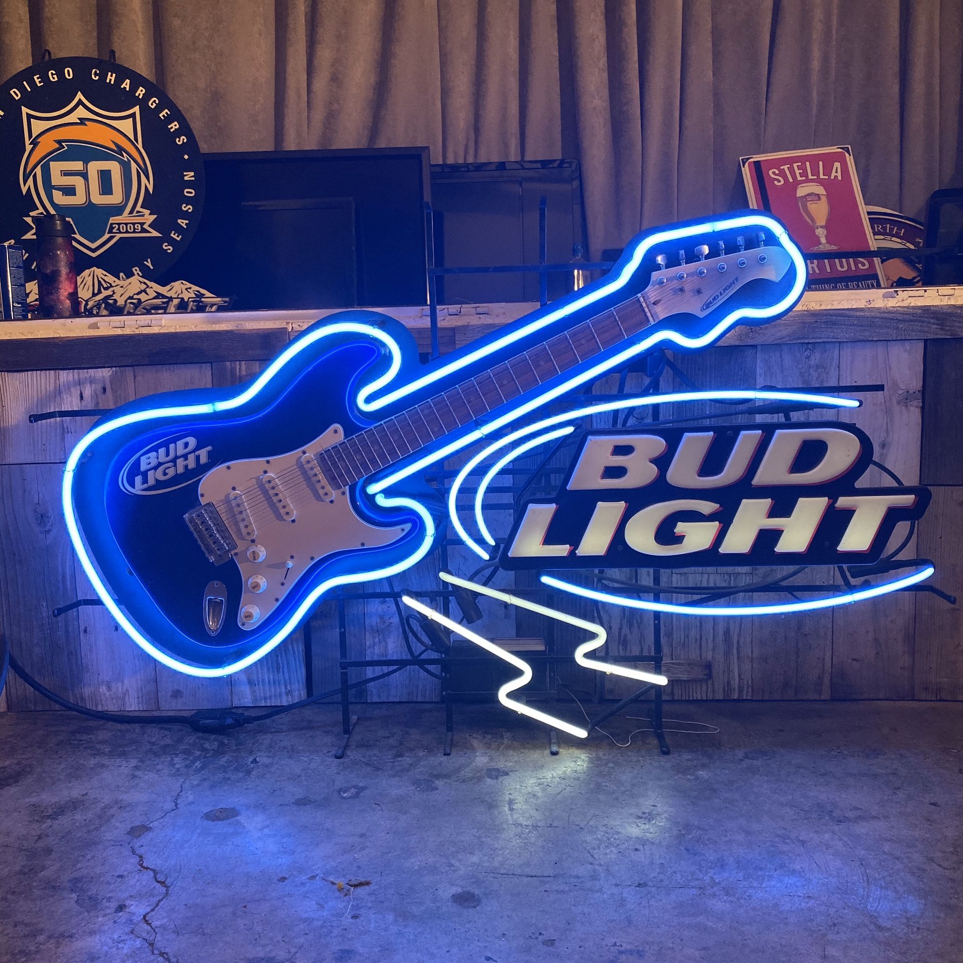 Bud Light Guitar Neon Sign