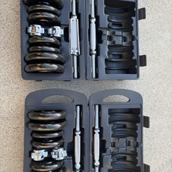 2 Sets (4 Total) Adjustable Dumbbells