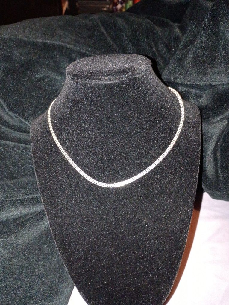 Sterling Silver Bismark Chain Necklace 16in