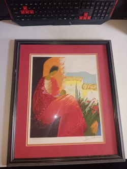 Emile Bellet MATERNITE ROUGE  LE 21"x18" Lithograph Signed Number 242 Of 250