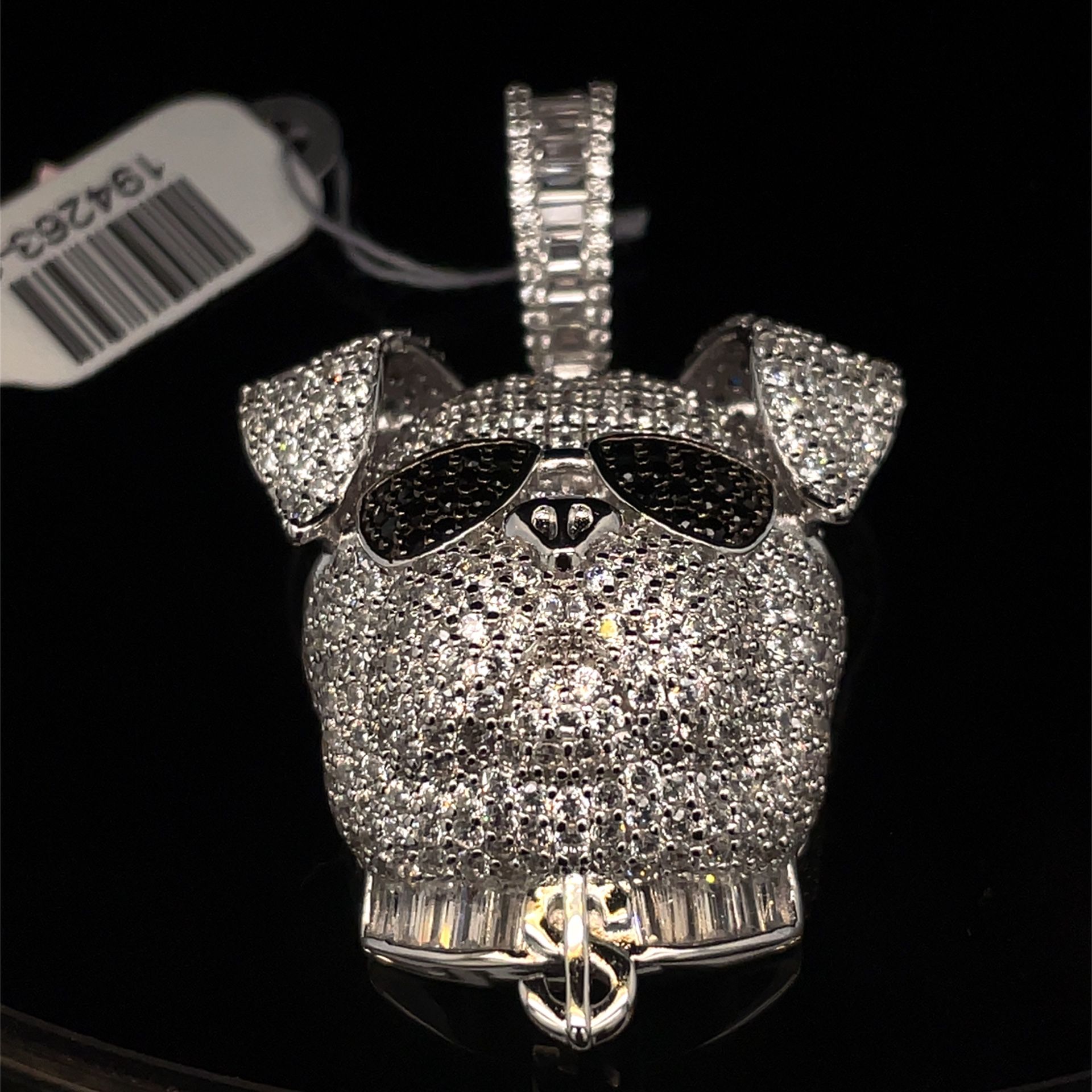 925 Sterling Silver CZ Dog Pendant 23.00g 194263/9