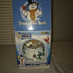 Vintage Frosty the Snowman Snowglobe and Bank