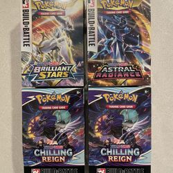 Sword & Shield Build & Battle Boxes *SEALED* Pokemon Chilling Reign Brilliant Stars Astral Radiance B&B Promo English TCG Cards