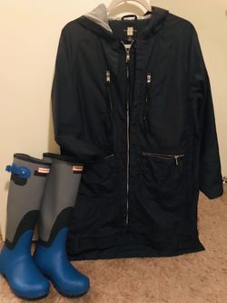 Hunter Rain boots size 8 Galley Rain Jacket M