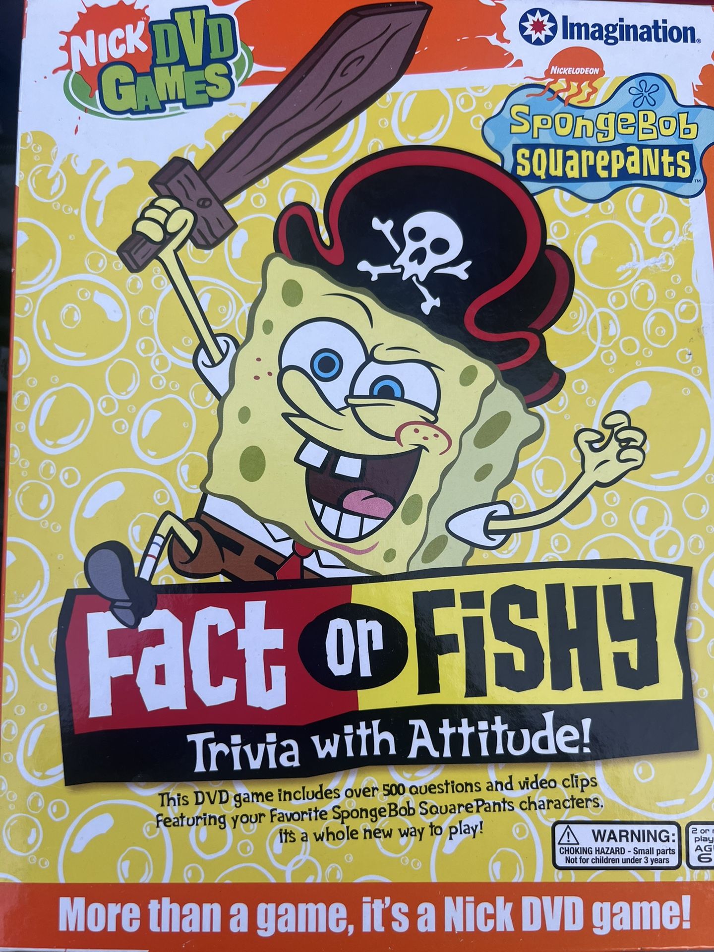 SpongeBob SquarePants Fact or Fishy Trivia DVD Game Imagination 2004 Complete