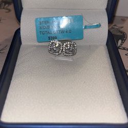 925 Solid Sterling Silver Moissanite Earrings