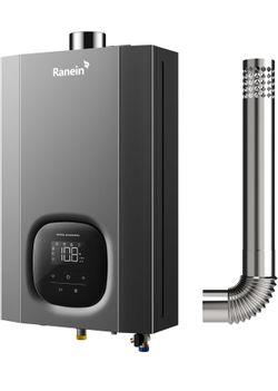 Ranein Natural Gas Tankless Water Heater with Vent Pipe,  4.3 GPM, 100,000 BTU Instant Hot Water