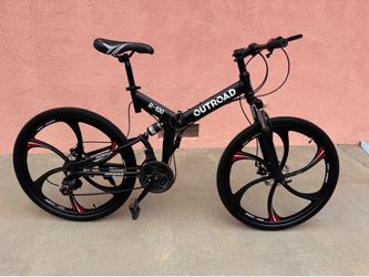 Outroad R-100 26” Folding Mountain Bike - Carbon Steel