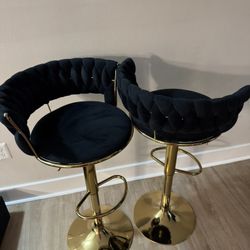 BLACK VELVET BAR STOOL
