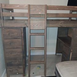 Twin Bed With Desk Dresser And Book Shelf