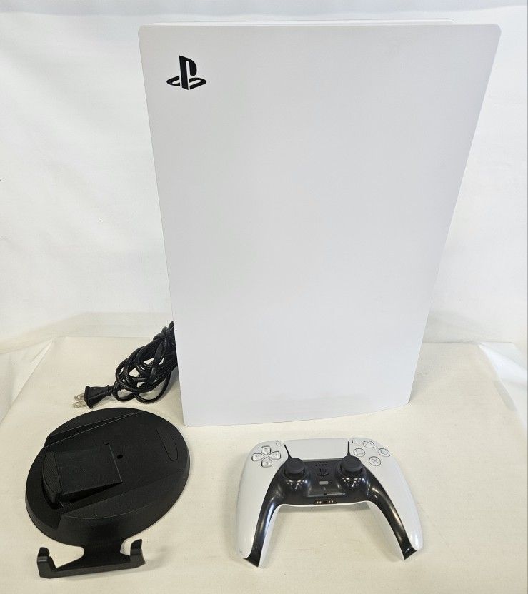 Sony PlayStation 5 PS5 Disc Edition CFI-1215A with Dualsense Controller, HDMI, Power Cord & Stand 813918-1