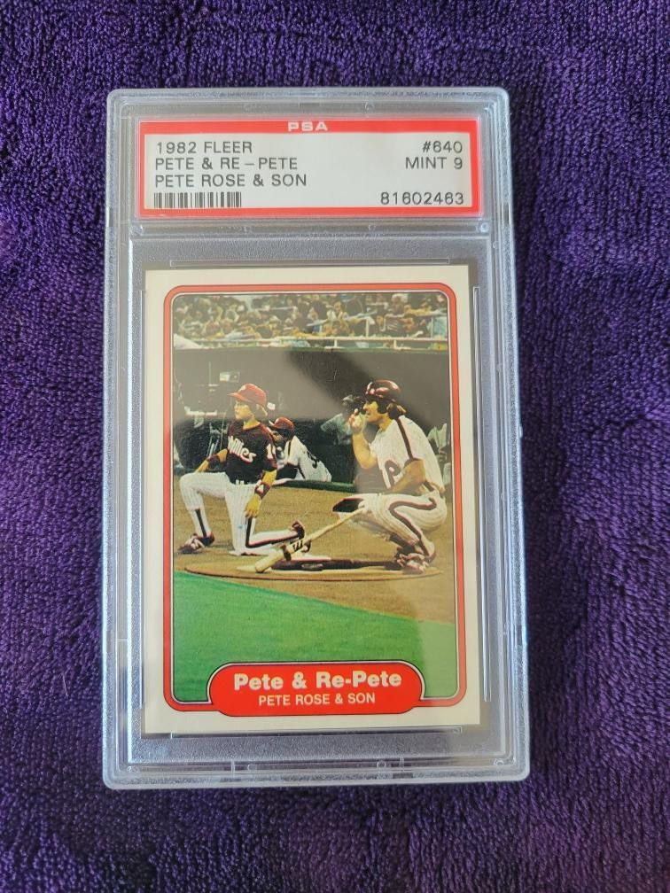 PETE ROSE 1982 Fleer "Pete & Re-Pete" #640 PSA Graded Card MINT 9 MLB Phillies