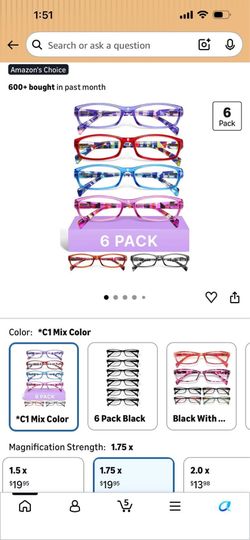 Gaoye 1.75 Reading Glasses for Women, 6 pack D-2