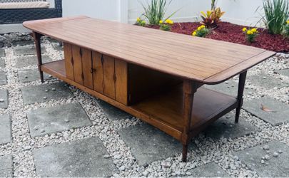 MCM surfboard coffee table with storage