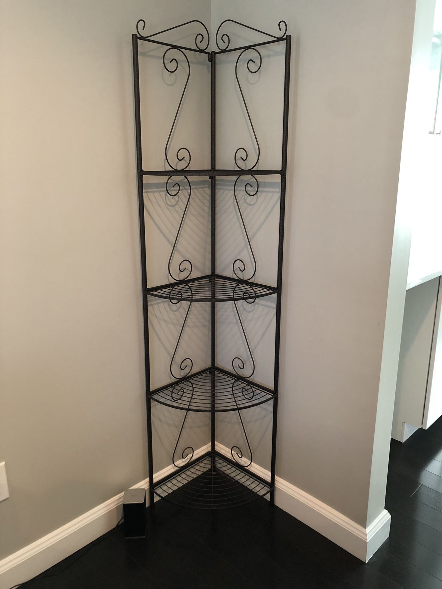 Bronze metal corner shelf