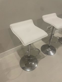 4 bar stools white faux leather height adjustable barstools