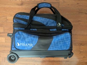 Pyramid Prime double bowling Ball bag with 2 bowling balls & bowling shoes