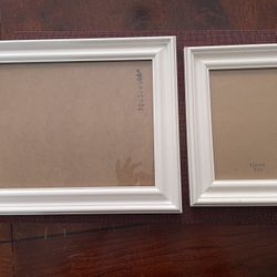 Two Matching White Picture Frames