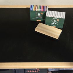 U Brands Chalboard, Birch Wood Frame