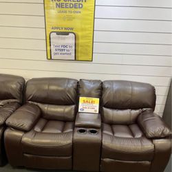 Madrid Brown 2 Pc Reclining Sofa Loveseat $899