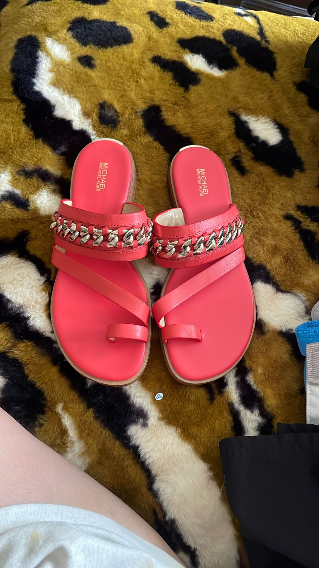 Michael Kors Red Chain Link Sandal