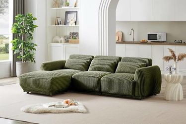 Sectional Sofa Couch,Sectional Couches for Living Room,Modular Sectional Sofa,Cloud Couch,L Shaped Couch with Removable Ottomans.(3seat+1 Ottoman,Blac