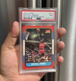 Michael Jordan decade of excellence 1996 fleer rookie card U 4 PSA 9