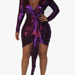 New Sexy Purple Cocktail Dress