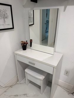 White vanity