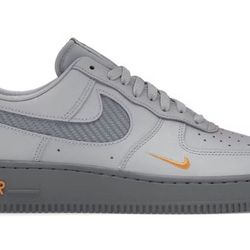 brand-nike color-gray size-7.5 model-Nike Air Force 1 Low Wolf Grey Kumquat
