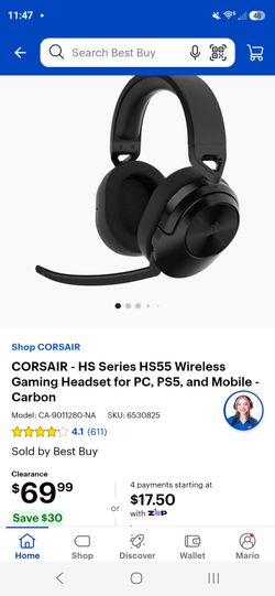 Corsair HS55 Wireless Gaming Headset Carbon