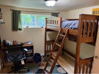 Unique, money-saving, high-quality Ethan Allen convertible loft bed with matching desk