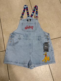 Disney Mickey Mouse Pluto Denim Shortalls