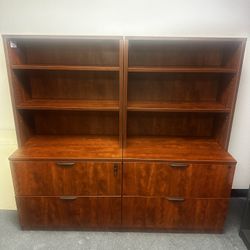 OFFICE/HOME FILE CABINET 2 DRAWERS LATERAL COMBO BOOKCASE 